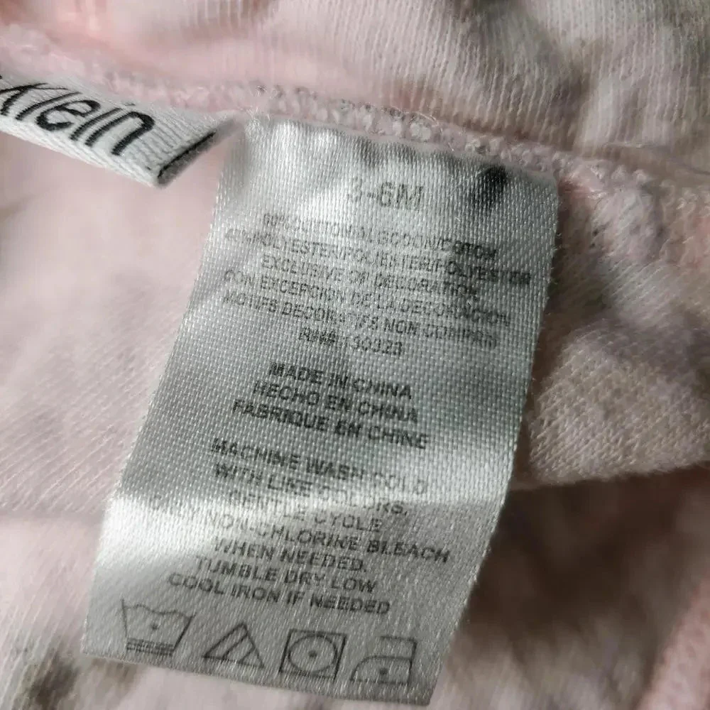 Calvin Klein Baby Girl Pink and Gray Heart Jacket Size 3-6M